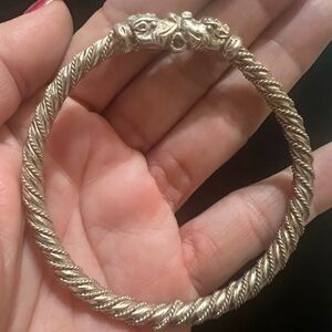 925 STERLING SILVER DRAGON BANGLE BRACELET